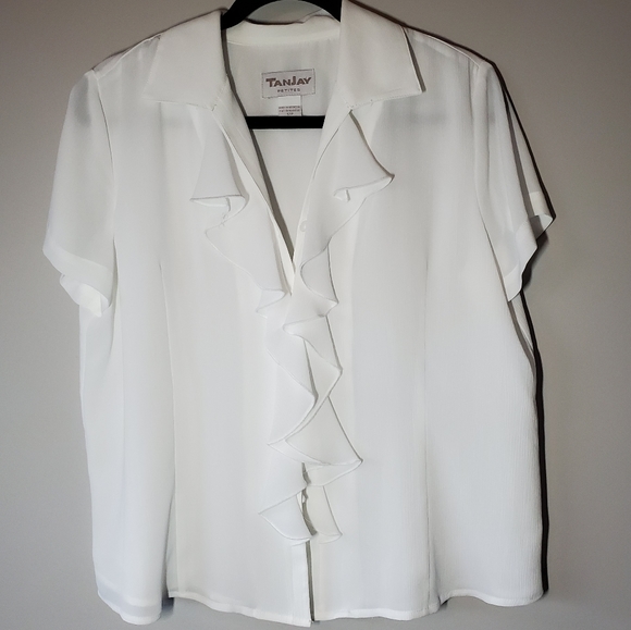 TANJAY White Blouse Sz 12P - Picture 1 of 5